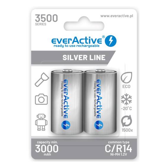 Obrázok pre Akumulátor everActive R14/C Ni-MH 3500 mAh připraven k použití