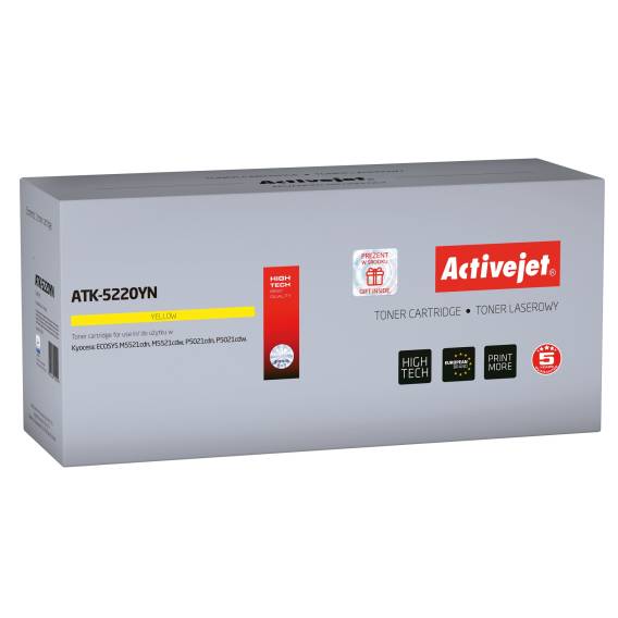 Obrázok pre Activejet tonerová kazeta ATK-5220YN (Kyocera náhradní TK-5220Y; Supreme; 1200 stran; žlutá)