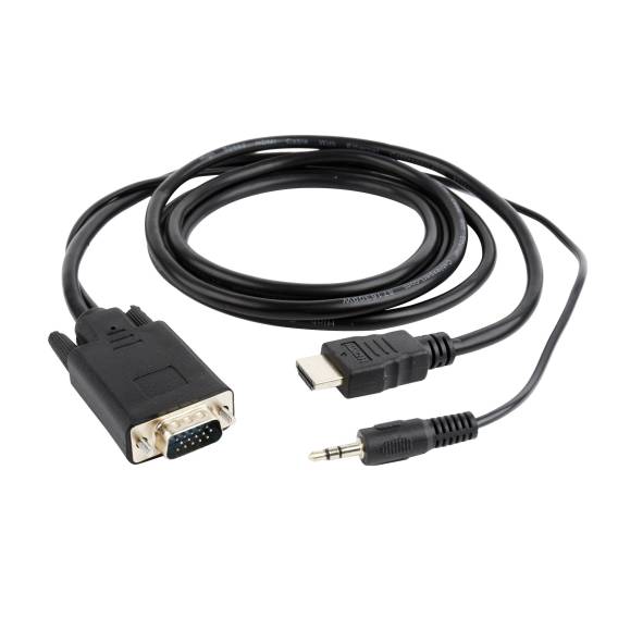 Obrázok pre Gembird A-HDMI-VGA-03-10 adaptér k video kabelům 3 m HDMI + 3.5mm VGA (D-Sub) Černá
