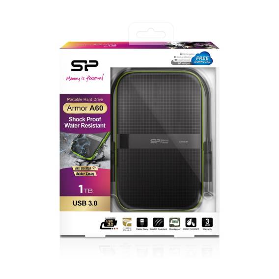 Obrázok pre Silicon Power Armor A60 externí pevný disk 1000 GB Černá