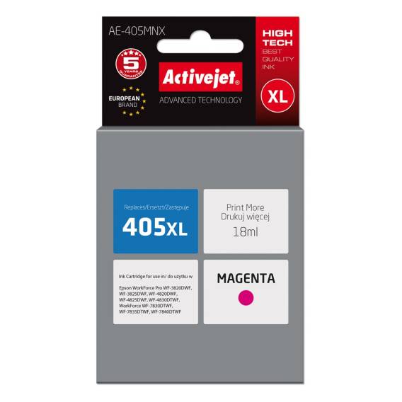 Obrázok pre Activejet Inkoust AE-405MNX (náhradní inkoust Epson 405XL C13T05H34010; Supreme; 18 ml; červený)