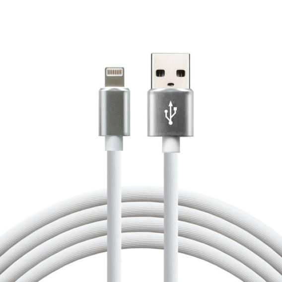 Obrázok pre everActive USB Lightning kabel 1 m - bílý, silikonový, podpora rychlého nabíjení, 2,4 A - CBS-1IW