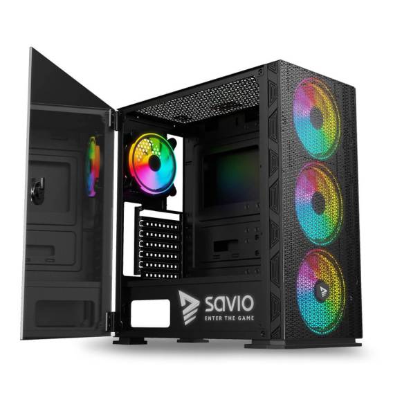 Obrázok pre SAVIO PC skříně Raptor X1 ARGB Glass/Mesh Černá