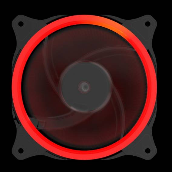Obrázok pre Gembird FAN-Huracan-200R Ventilátor skrine s 16 LED diódami, červený, 120 x 120 x 25 mm, 5 V