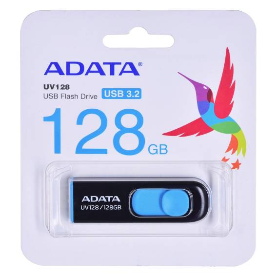 Obrázok pre ADATA DashDrive UV128 128GB USB paměť USB Typ-A 3.2 Gen 1 (3.1 Gen 1) Černá, Modrá
