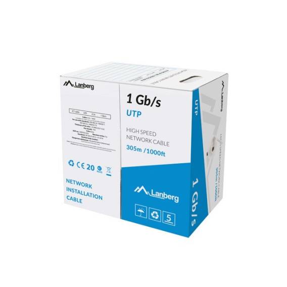 Obrázok pre LANBERG LAN UTP 1GB/S 305M DRÁT CCA ŠEDÝ