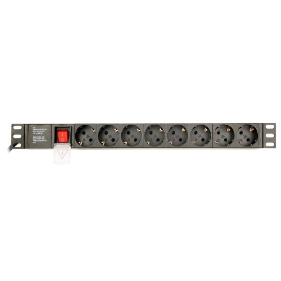 Obrázok pre EnerGenie EG-PDU-014 Jednotka rozvaděče napájení (8 zásuvek Schuko, 1U, 16A, zástrčka Schuko, 3 m, černá barva)