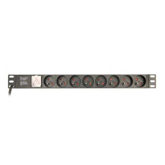 Obrázok pre Gembird EG-PDU-014-FC14 napěťová distribuční jednotka (PDU) 8 AC zásuvky / AC zásuvek 1U Černá