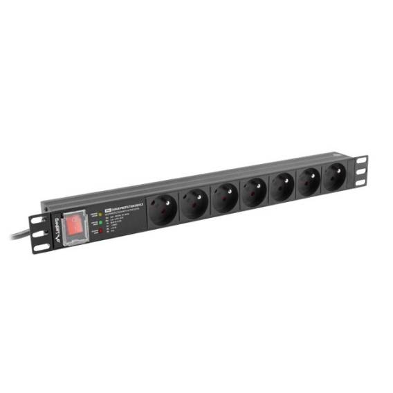 Obrázok pre LANBERG POWER STRIP RACK PDU 19" (1U, 16A, 7X 230V PL, 2m)