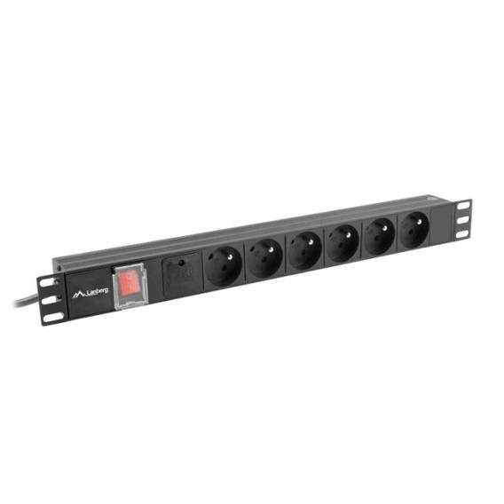 Obrázok pre LANBERG POWER STRIP RACK PDU 19" (1U, 16A, 6X 230V PL, 2m)