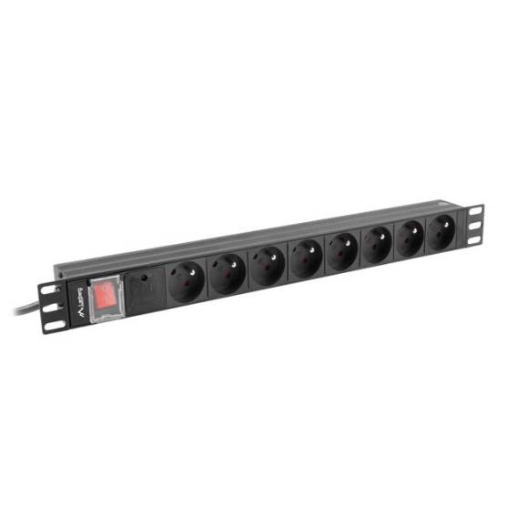 Obrázok pre LANBERG RACK PDU 19" (1U, 16A, 8X 230V EN, 2m) napájecí lišta