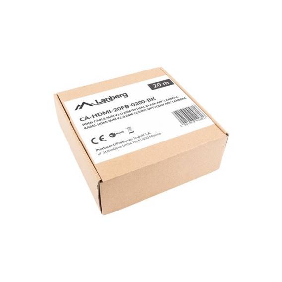 Obrázok pre Lanberg CA-HDMI-20FB-0200-BK optický kabel HDMI M/M 20 m v2.0 4K AOC