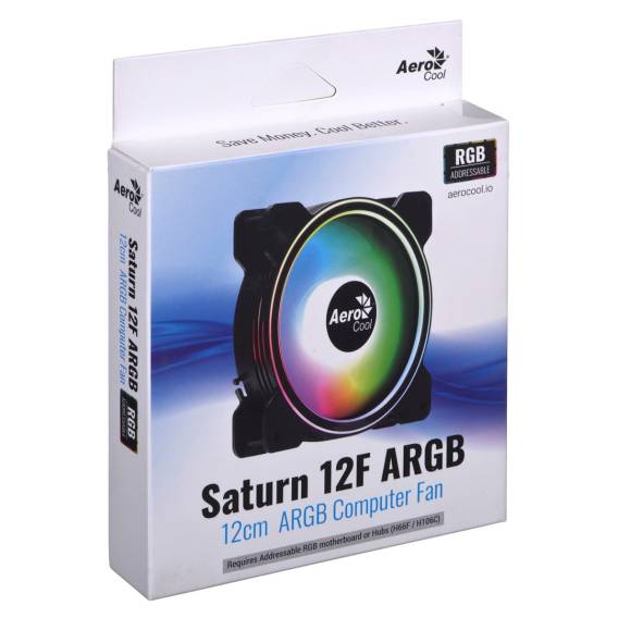 Obrázok pre Ventilátor AEROCOOL PGS SATURN 12F ARGB 6P (120 mm)