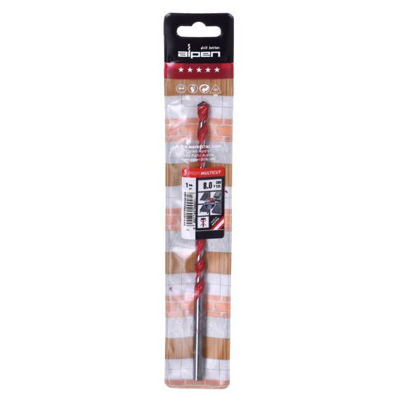 Obrázok pre Wiertło uniwers. MultiCut; 8.0 mm ALPEN 729008001