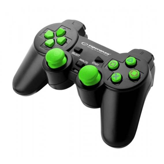 Obrázok pre Esperanza CORSAIR Černá, Zelená USB 2.0 Gamepad Analogový/digitální PC, Playstation 2, Playstation 3