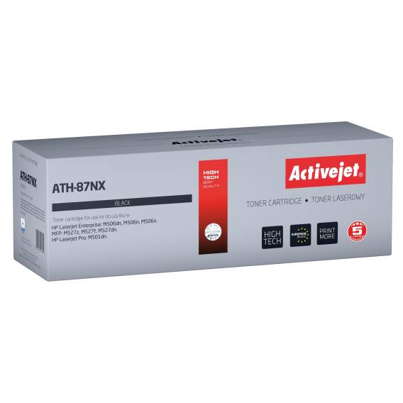 Obrázok pre Activejet ATH-87NX Tonerová kazeta pro tiskárny HP; Náhrada za HP 87X CF287X; Supreme; 18000 stran; černá barva