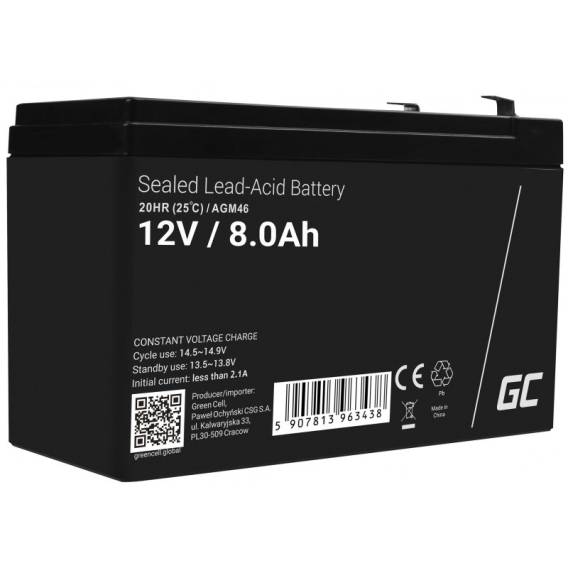 Obrázok pre Green Cell AGM46 akumulátor Olověná (VRLA) 8000 mAh 12 V