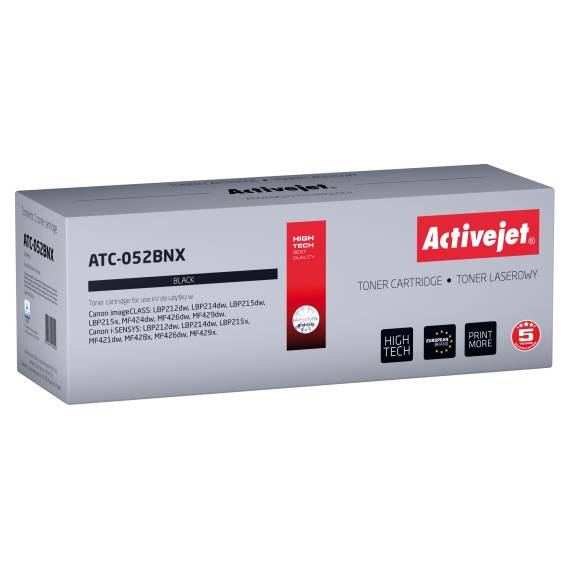 Obrázok pre Activejet ATC-052BNX Tonerová kazeta pro tiskárny Canon; náhradní Canon 052BK XL; Supreme; 9200 stran; černá