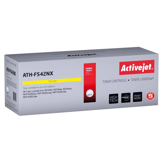 Obrázok pre Activejet ATH-F542NX Tonerová kazeta pro tiskárny HP; Náhrada za HP 540 CF542X; Supreme; 2500 stran; žlutá
