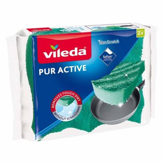 Obrázok pre Vileda Pur Active 116509 houba Obdélníkový Zelená 2  kusů