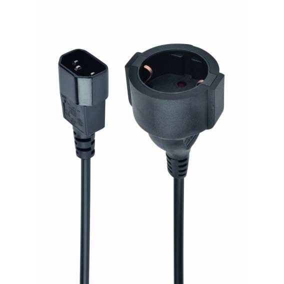 Obrázok pre Gembird PC-SFC14M-01 napájecí adaptér IEC320 C14 -> SCHUKO (F) na 15 cm kabelu