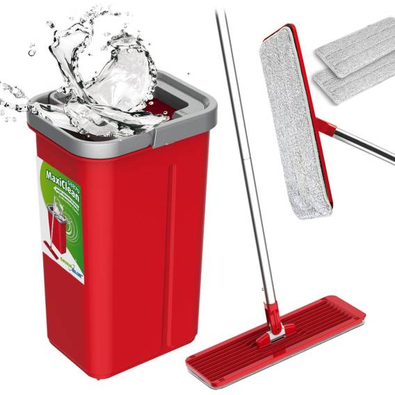 Obrázok pre GreenBlue GB870 Plochý mop s kbelíkem a ždímáním, dvě kazety z mikrovlákna HQ, objem 5,7 l, MaxiClean