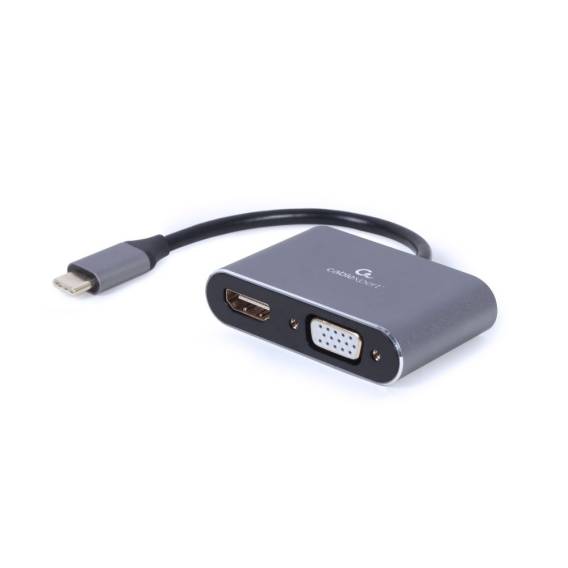 Obrázok pre Cablexpert A-USB3C-HDMIVGA-01 USB grafický adaptér Šedá