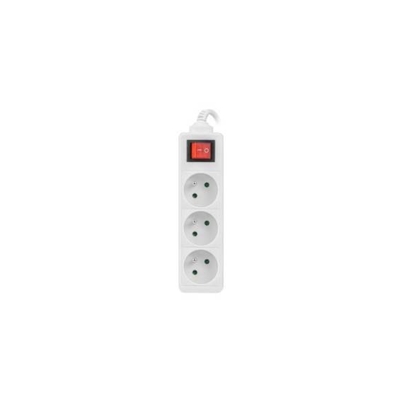Obrázok pre LANBERG PRODLUŽOVACÍ KABEL 3M BÍLÝ, 3X 230V PL, S VYPÍNAČEM