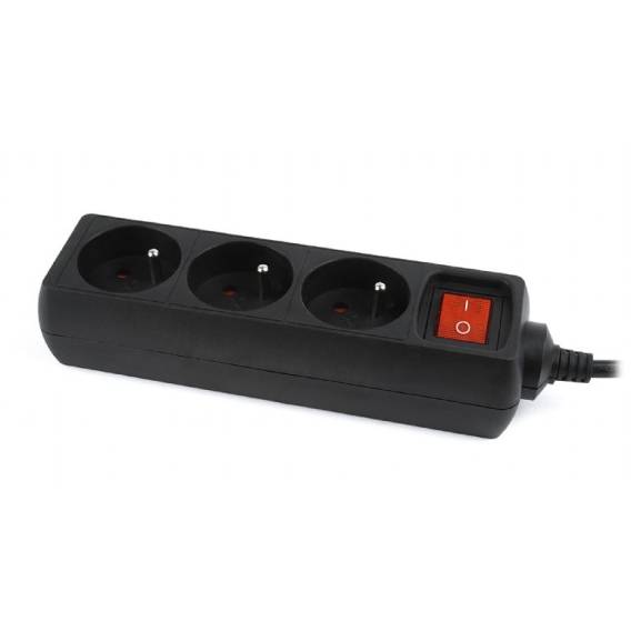 Obrázok pre Gembird EG-PSU3F-01 přepěťová ochrana Černá 3 AC zásuvky / AC zásuvek 230 V 0,6 m