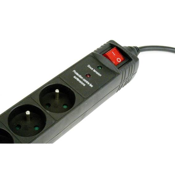 Obrázok pre Gembird Surge protector, 5 French sockets, 3 m, black