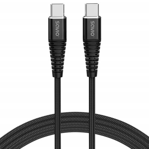 Obrázok pre Savio CL-159 USB kabel 1 m USB 2.0 USB C -  USB C Černá