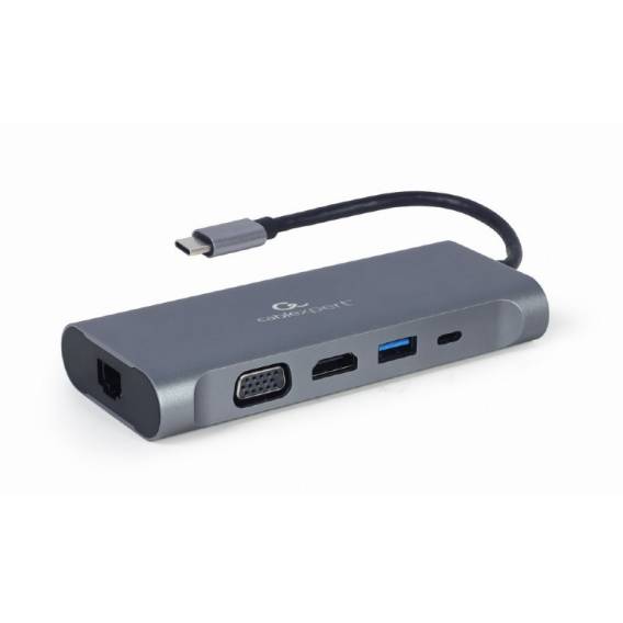 Obrázok pre Gembird A-CM-COMBO7-01 dokovací stanice/replikátor portů USB 3.2 Gen 1 (3.1 Gen 1) Type-A Šedá