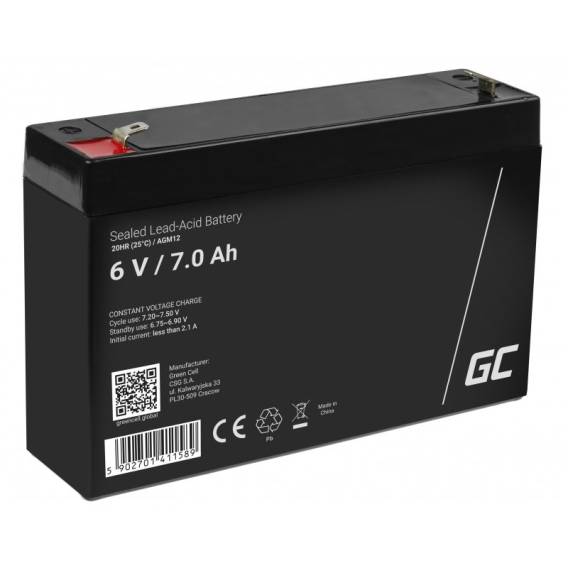 Obrázok pre Green Cell AGM12 akumulátor Olověná (VRLA) 7000 mAh 6 V