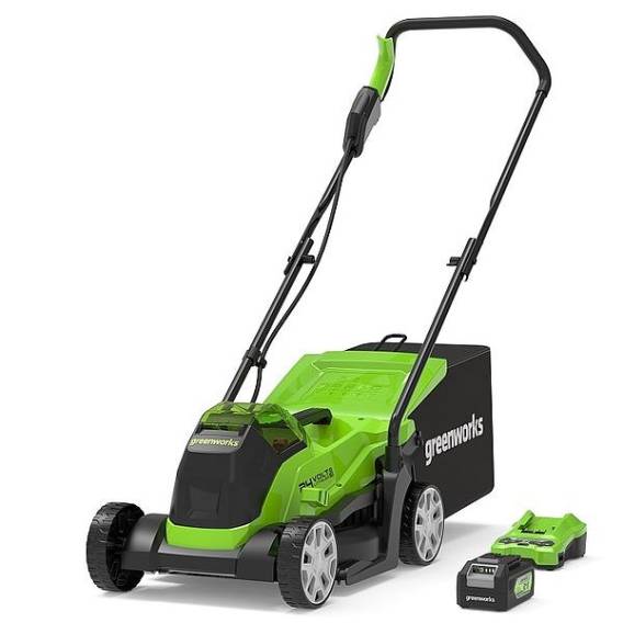 Obrázok pre Akumulátorová sekačka 33 cm Greenworks GD24LM33K4 - 2516107UB - nabíječka + sada akumulátorů 4Ah