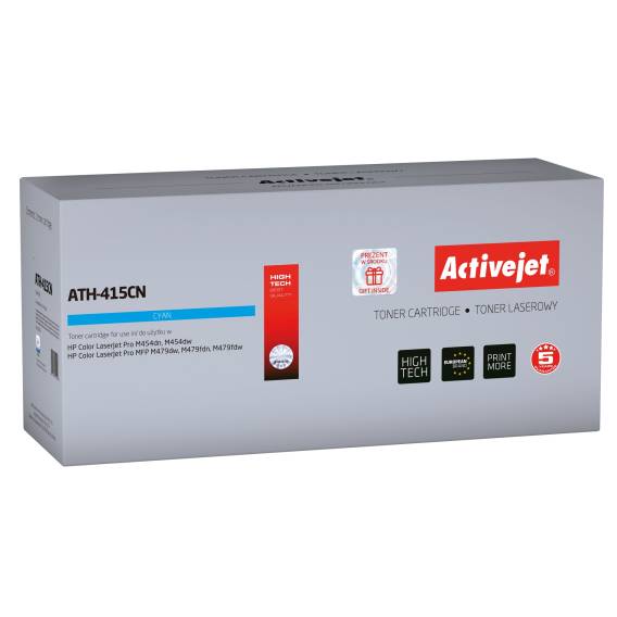 Obrázok pre Activejet ATH-415CN Tonerová kazeta pro HP; náhradní HP 415A W2031A; Supreme; 2100 stran; modrá, s čipem