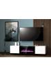 Obrázok pre RTV skříňka PAFOS EF s elektrickým krbem 180x42x49 cm bílá matná