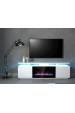 Obrázok pre Skříňka RTV EVA s elektrickým krbem 180x40x52 cm bílá/lesklá bílá