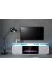 Obrázok pre Skříňka RTV EVA s elektrickým krbem 180x40x52 cm bílá/lesklá bílá