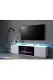 Obrázok pre Skříňka RTV EVA s elektrickým krbem 180x40x52 cm bílá/lesklá bílá