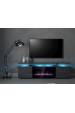 Obrázok pre Skříňka RTV EVA s elektrickým krbem 180x40x52 cm grafit/lesklý grafit