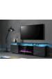 Obrázok pre Skříňka RTV EVA s elektrickým krbem 180x40x52 cm grafit/lesklý grafit