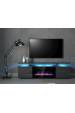 Obrázok pre Skříňka RTV EVA s elektrickým krbem 180x40x52 cm grafit/lesklý grafit