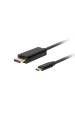 Obrázok pre Lanberg CA-CMDP-10CU-0010-BK adaptér k video kabelům 1 m USB typu C DisplayPort Černá