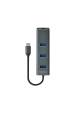 Obrázok pre Savio AK-57 USB-C - 3 x USB-A HUB s adaptérem RJ-45 Gigabit Ethernet, 5000 Mbit/s, šedý