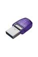 Obrázok pre Kingston Technology DataTraveler microDuo 3C USB paměť 64 GB USB Type-A / USB Type-C 3.2 Gen 1 (3.1 Gen 1) Purpurová, Nerezová ocel