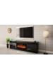 Obrázok pre RTV GRANERO + krbová skříň 200x56,7x35 černá/černý lesk