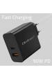 Obrázok pre Qoltec 52381 Super rychlá PD nabíječka | 1xUSB-C | 1xUSB| 90W | 5-20V | 2,4-4,35A | Černá