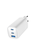 Obrázok pre Gembird TA-UC-PDQC65-01-W 3portová 65W GaN USB PowerDelivery rychlá nabíječka, bílý