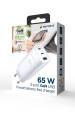 Obrázok pre Gembird TA-UC-PDQC65-01-W 3portová 65W GaN USB PowerDelivery rychlá nabíječka, bílý