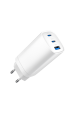 Obrázok pre Gembird TA-UC-PDQC65-01-W 3portová 65W GaN USB PowerDelivery rychlá nabíječka, bílý